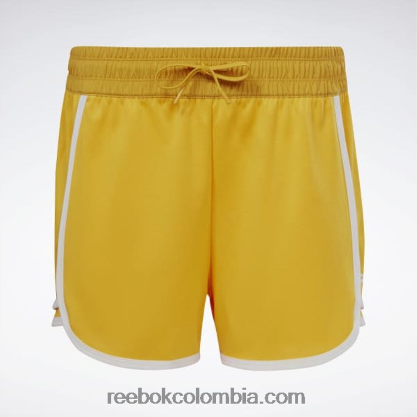 mujer ocre brillante shorts de tiro alto listos para entrenar Reebok D260LP650