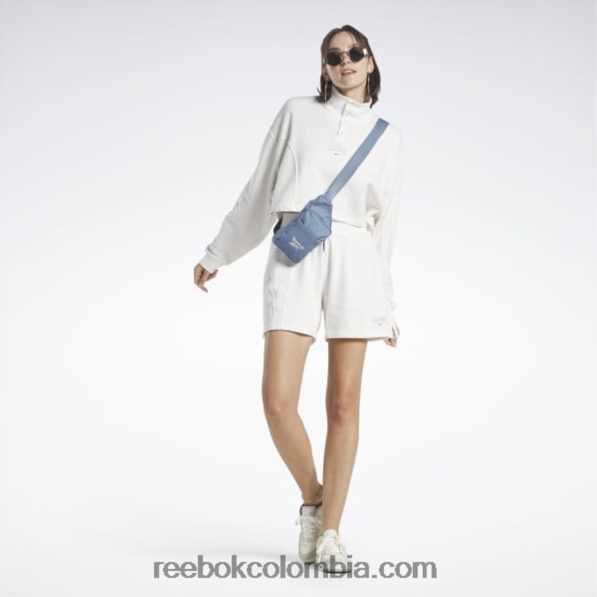 mujer tiza shorts de canalé de tiro alto clásicos universitarios Reebok D260LP700