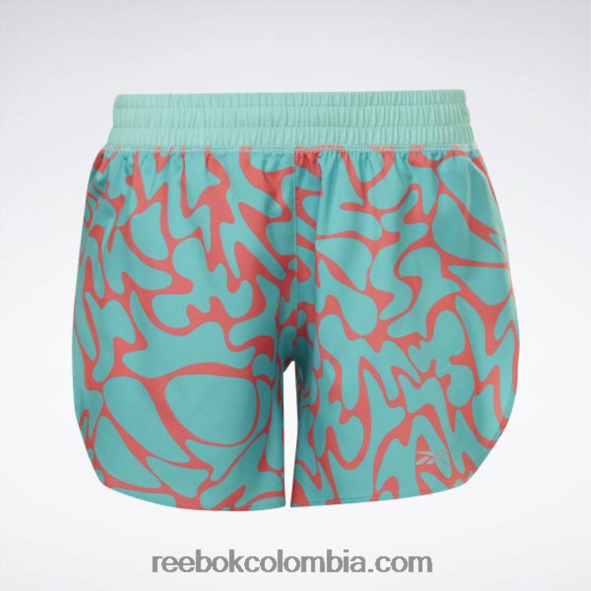 mujer verde azulado semi clásico pantalones cortos estampados para correr Reebok D260LP704
