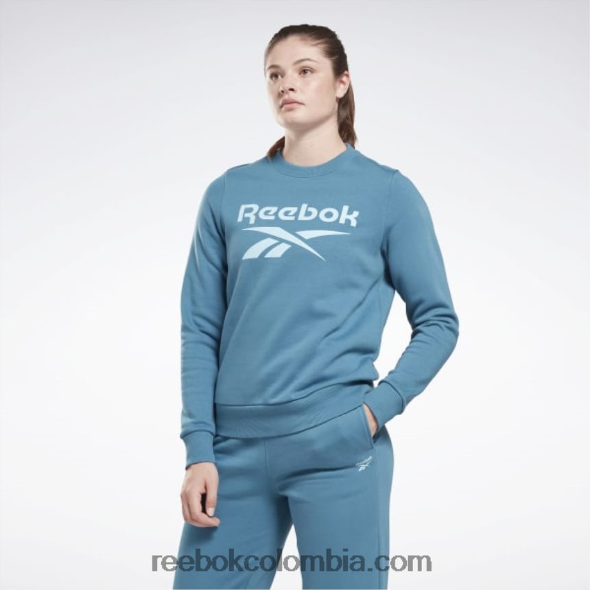 mujer azul acero s23-r sudadera de polar con logo grande Identity Reebok D260LP827