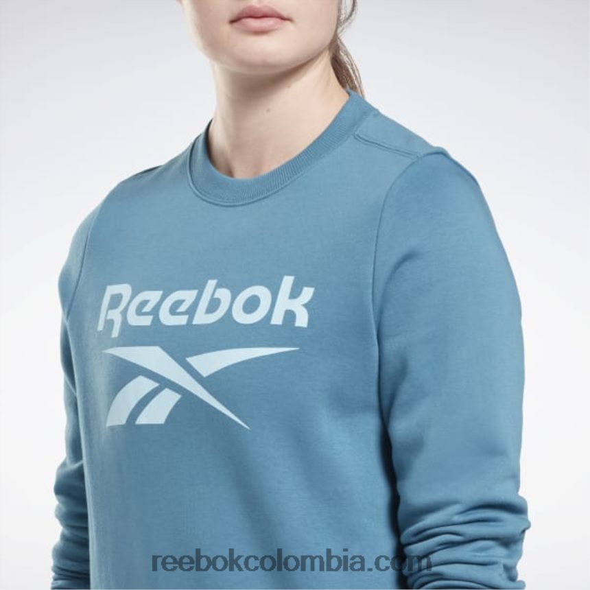 mujer azul acero s23-r sudadera de polar con logo grande Identity Reebok D260LP827