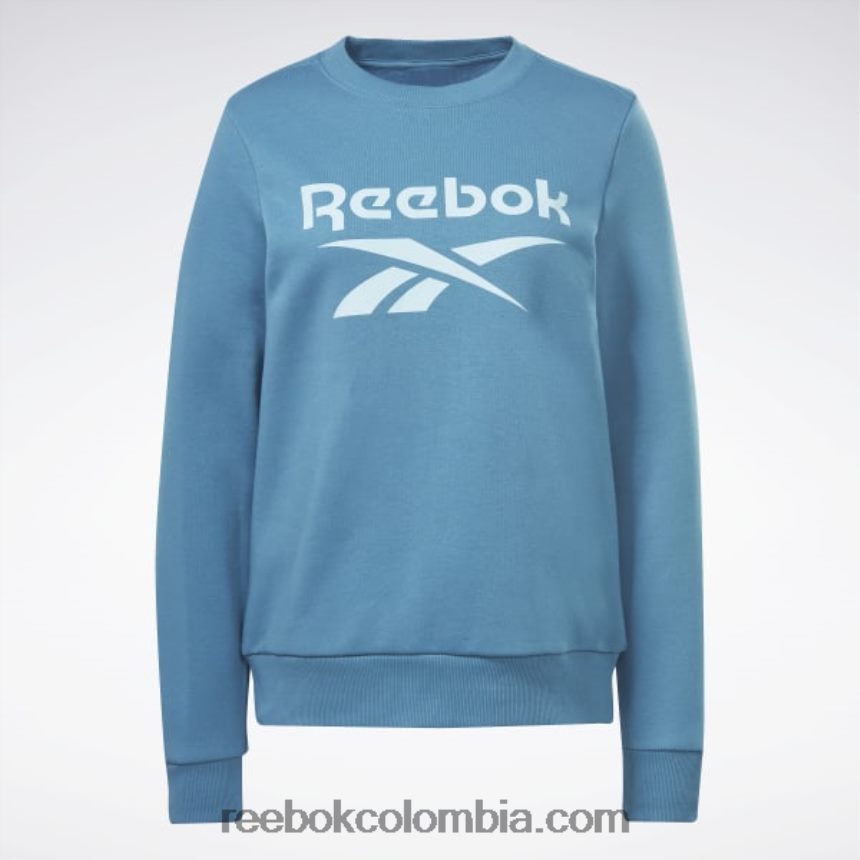 mujer azul acero s23-r sudadera de polar con logo grande Identity Reebok D260LP827