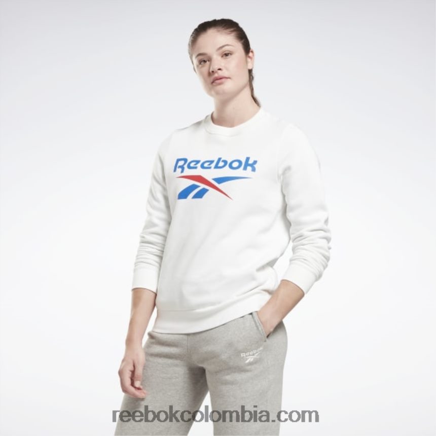 mujer blanco sudadera de polar con logo grande Identity Reebok D260LP597