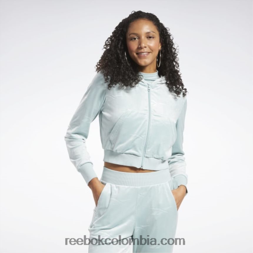 mujer gris junto al mar sudadera classics energy q4 velour con cremallera Reebok D260LP785