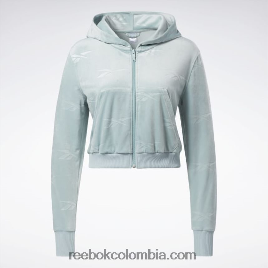 mujer gris junto al mar sudadera classics energy q4 velour con cremallera Reebok D260LP785