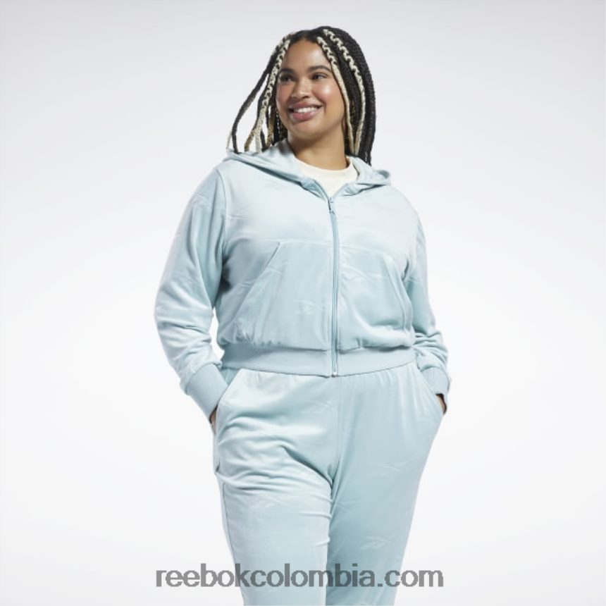 mujer gris junto al mar sudadera classics energy q4 velour con cremallera (talla grande) Reebok D260LP899