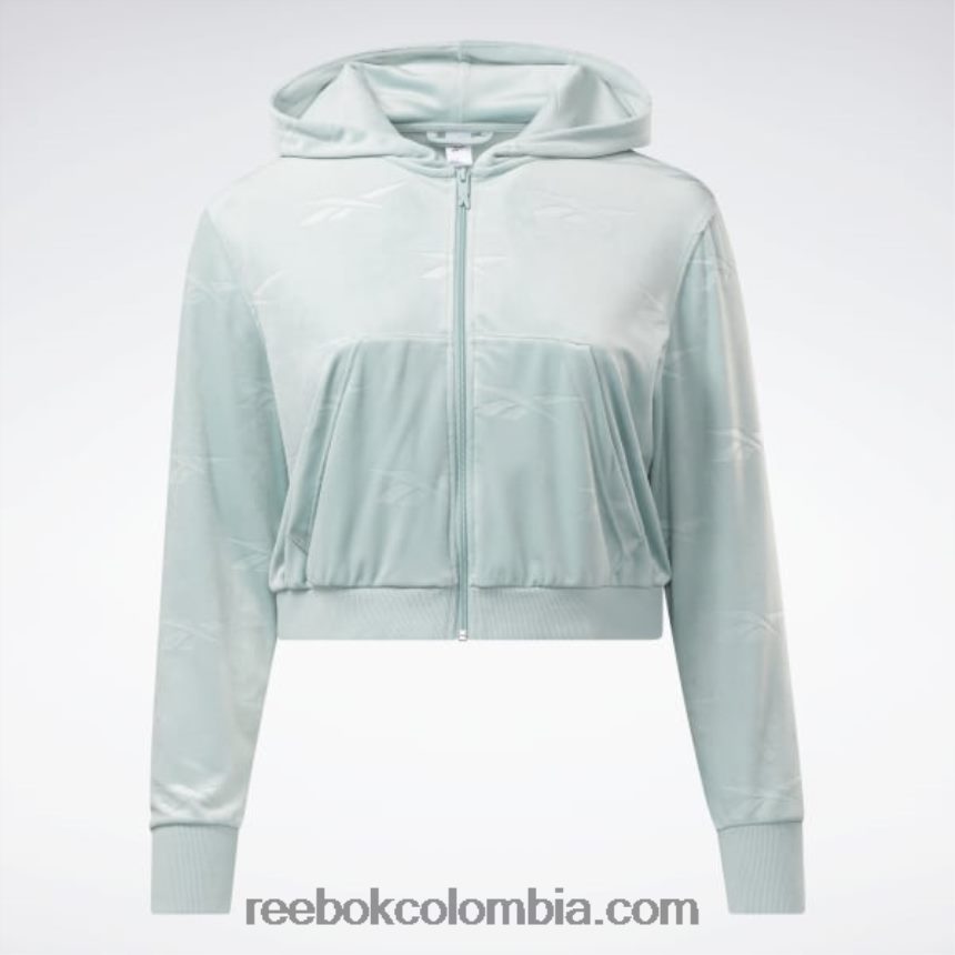 mujer gris junto al mar sudadera classics energy q4 velour con cremallera (talla grande) Reebok D260LP899