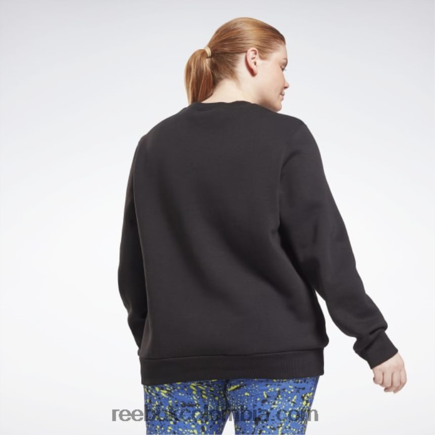 mujer negro sudadera de vellón con logo de identidad (tallas grandes) Reebok D260LP998