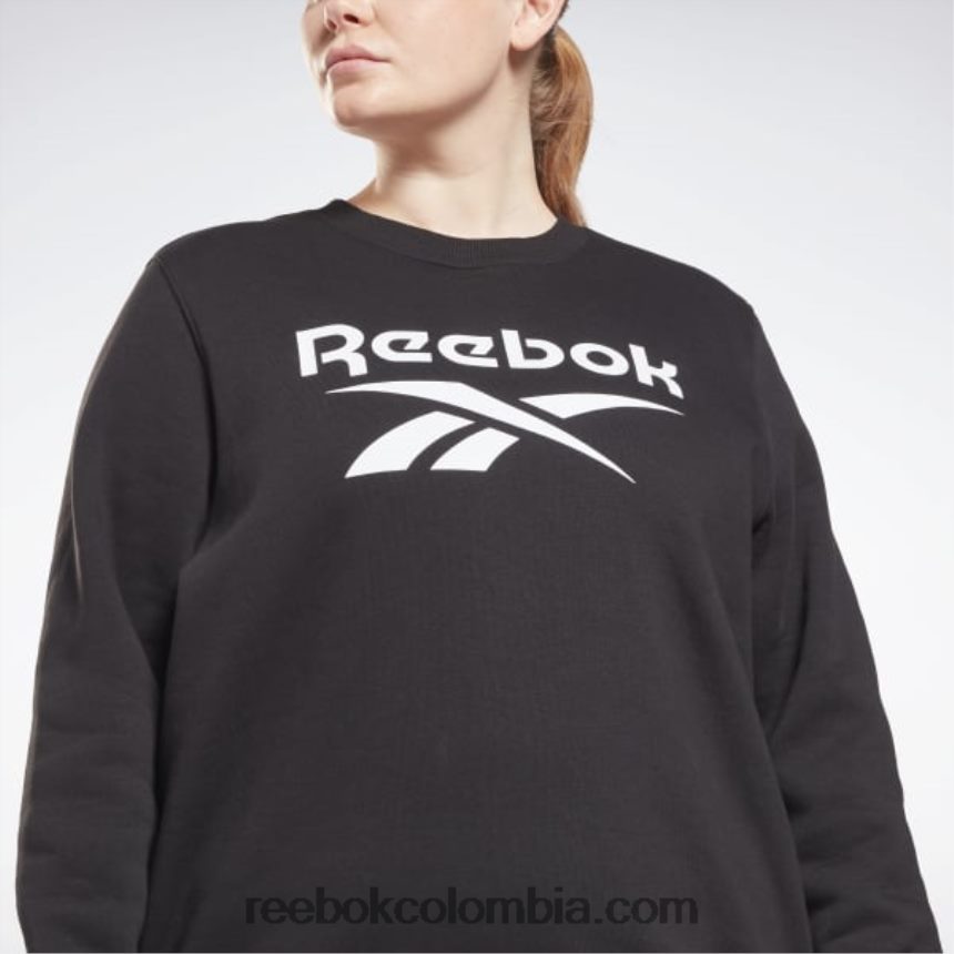 mujer negro sudadera de vellón con logo de identidad (tallas grandes) Reebok D260LP998