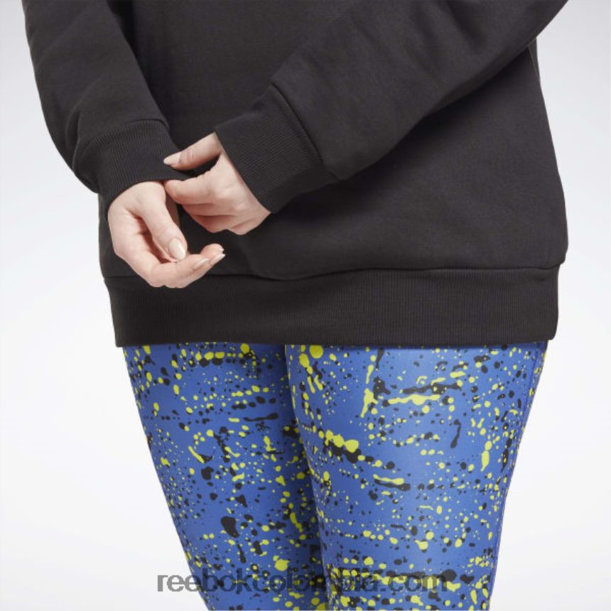 mujer negro sudadera de vellón con logo de identidad (tallas grandes) Reebok D260LP998