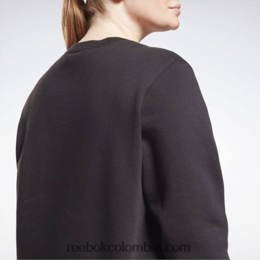 mujer negro sudadera de vellón con logo de identidad (tallas grandes) Reebok D260LP998