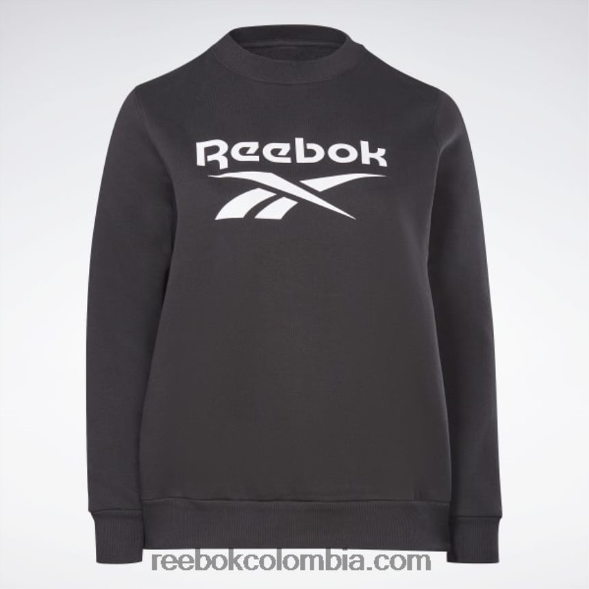 mujer negro sudadera de vellón con logo de identidad (tallas grandes) Reebok D260LP998