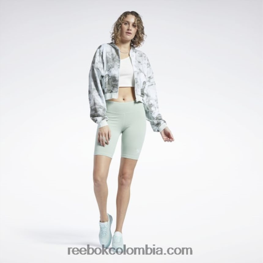 mujer salvia ligera sudadera con cremallera y estampado de salpicaduras de nubes classics Reebok D260LP841