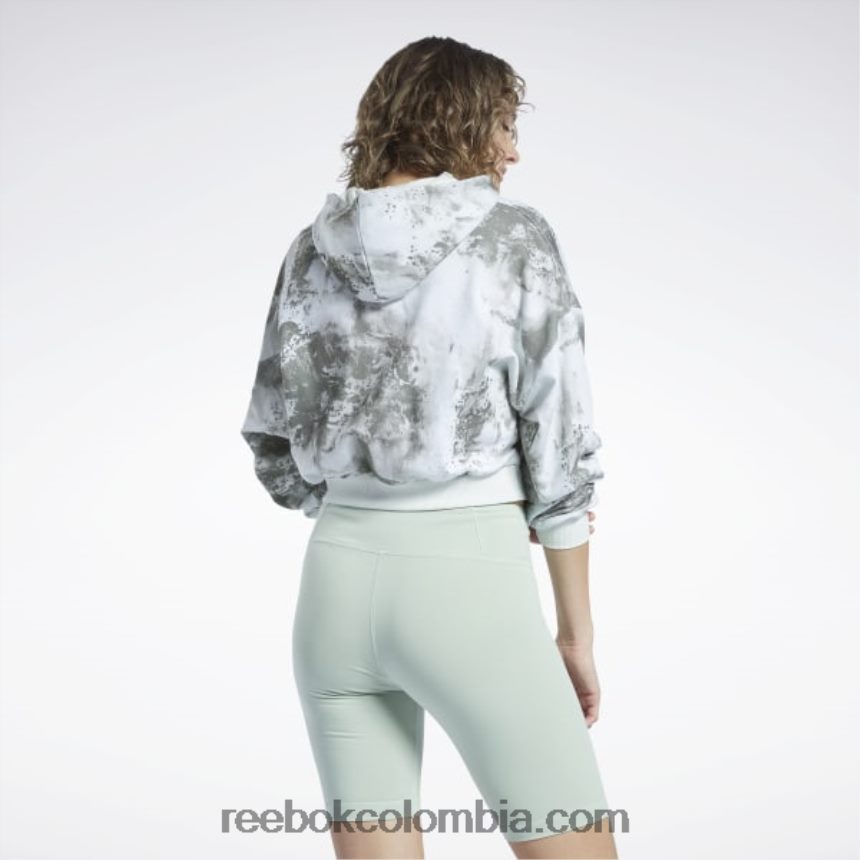 mujer salvia ligera sudadera con cremallera y estampado de salpicaduras de nubes classics Reebok D260LP841