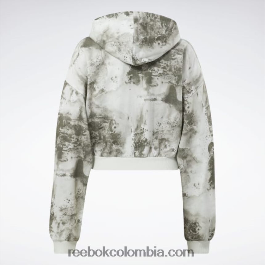 mujer salvia ligera sudadera con cremallera y estampado de salpicaduras de nubes classics Reebok D260LP841