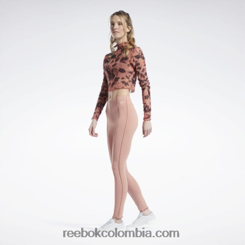 mujer cañón de coral camisa de manga larga de malla con estampado floral floreciente clásico Reebok D260LP706