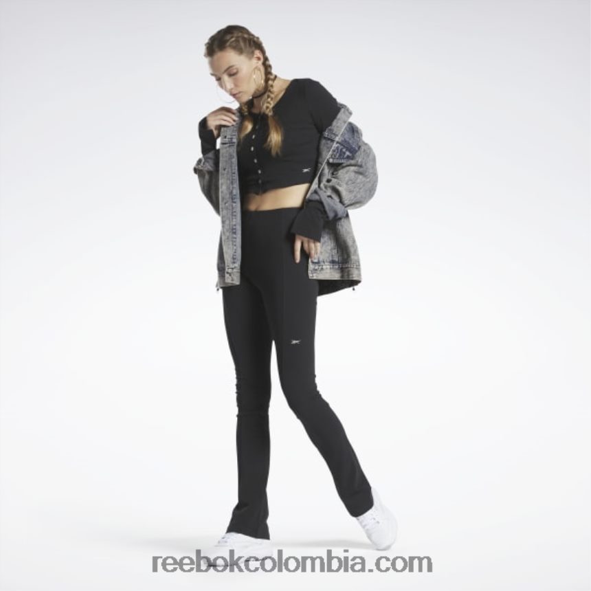 mujer negro camisa clásica de manga larga Reebok D260LP782