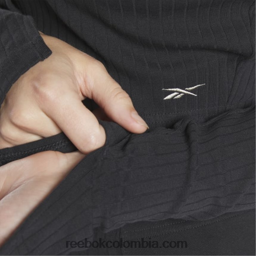 mujer negro camisa clásica de manga larga Reebok D260LP782