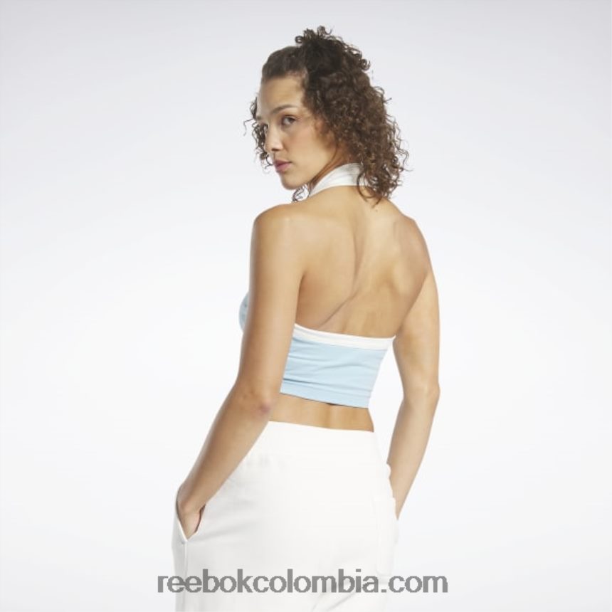 mujer Perla azul camiseta sin mangas clásica con estampado gráfico Reebok D260LP913