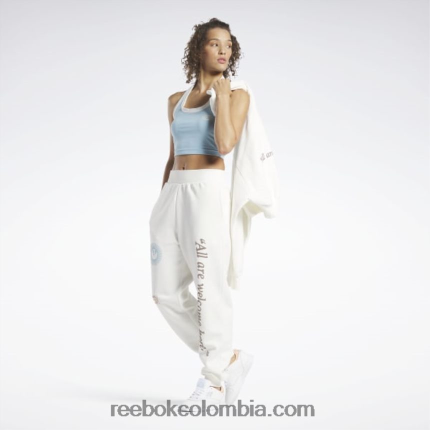 mujer Perla azul camiseta sin mangas clásica con estampado gráfico Reebok D260LP913