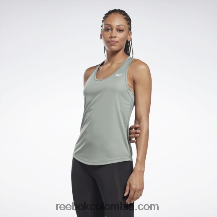 mujer armonía verde camiseta sin mangas con espalda de malla lista para entrenar Reebok D260LP406