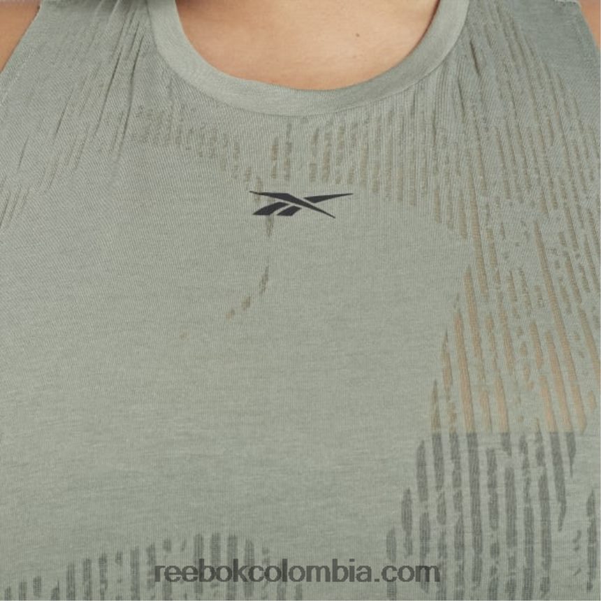 mujer armonía verde camiseta sin mangas desgastada (talla grande) Reebok D260LP754