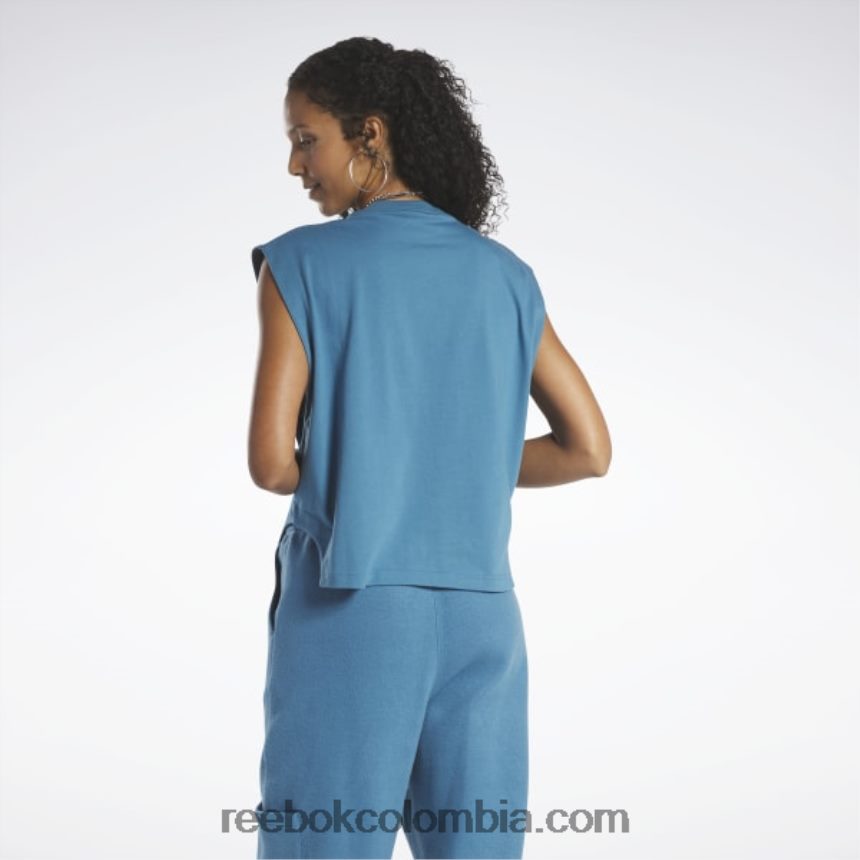 mujer azul acero s23-r camiseta sin mangas clásica de jersey Reebok D260LP858