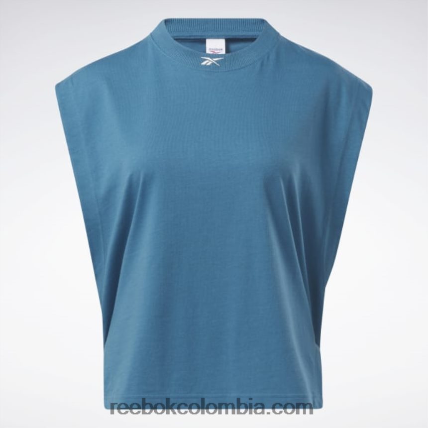 mujer azul acero s23-r camiseta sin mangas clásica de jersey Reebok D260LP858