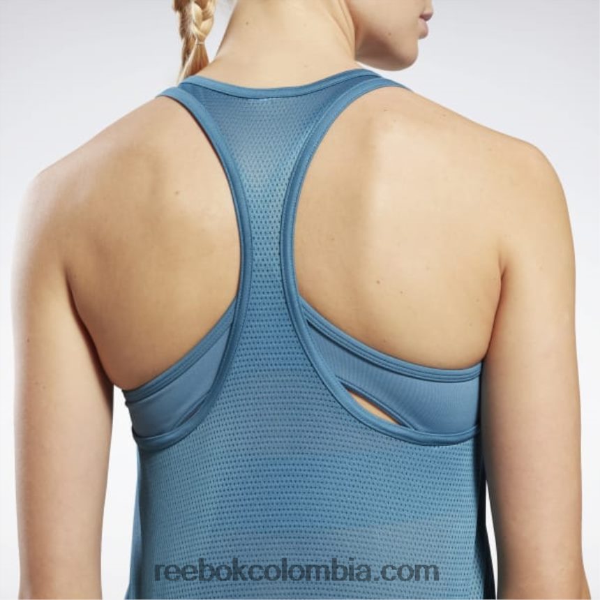 mujer azul acero s23-r camiseta sin mangas con espalda de malla lista para entrenar Reebok D260LP500