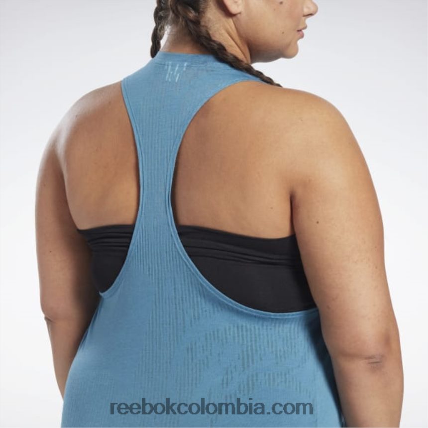 mujer azul acero s23-r camiseta sin mangas desgastada (talla grande) Reebok D260LP787