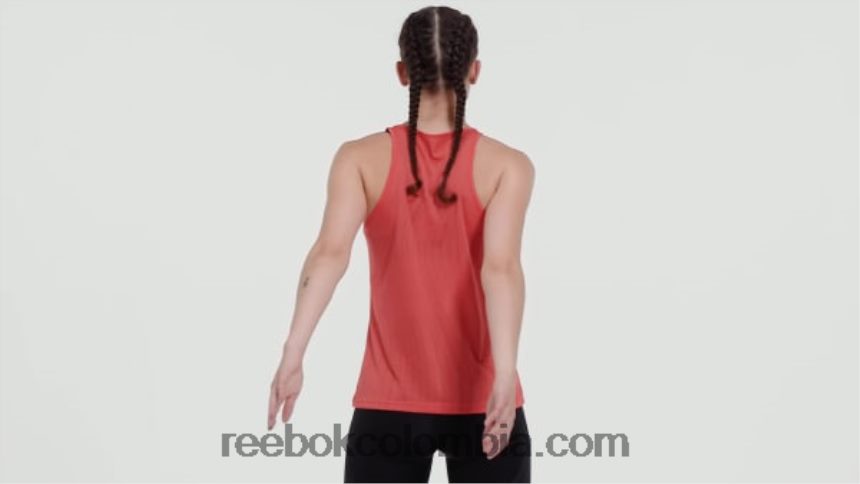 mujer bengala semi naranja Camiseta sin mangas perforada de united by fitness Reebok D260LP541