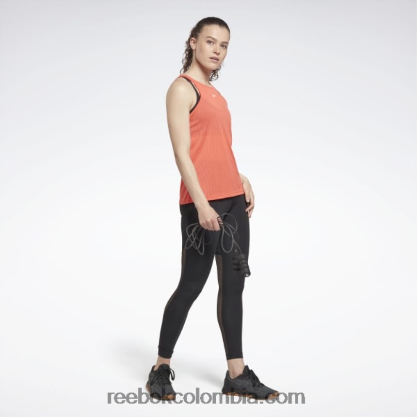 mujer bengala semi naranja Camiseta sin mangas perforada de united by fitness Reebok D260LP541