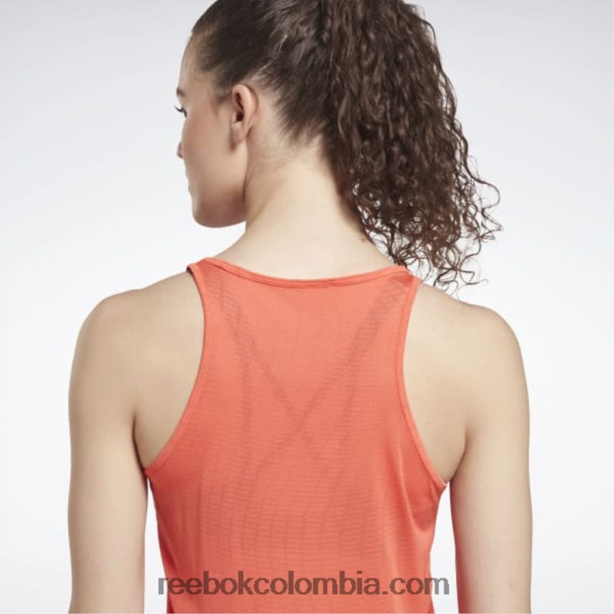 mujer bengala semi naranja Camiseta sin mangas perforada de united by fitness Reebok D260LP541