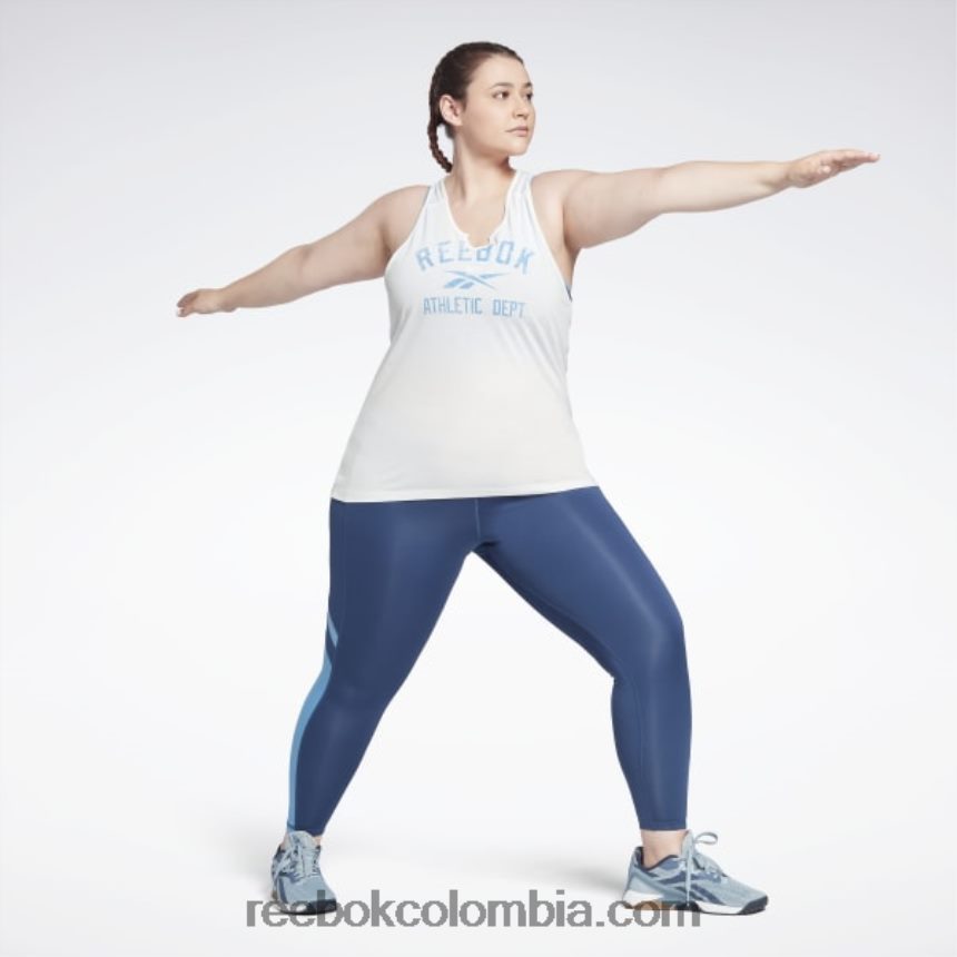 mujer blanco camiseta sin mangas con logo grande premium lista para entrenar (talla grande) Reebok D260LP814