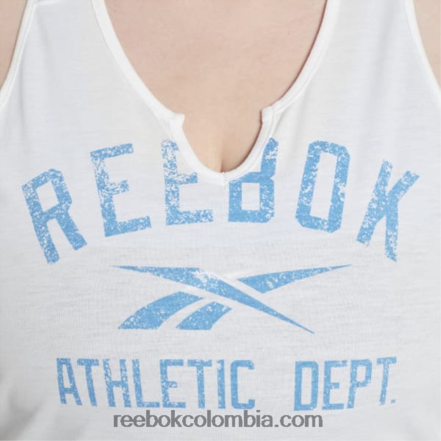 mujer blanco camiseta sin mangas con logo grande premium lista para entrenar (talla grande) Reebok D260LP814