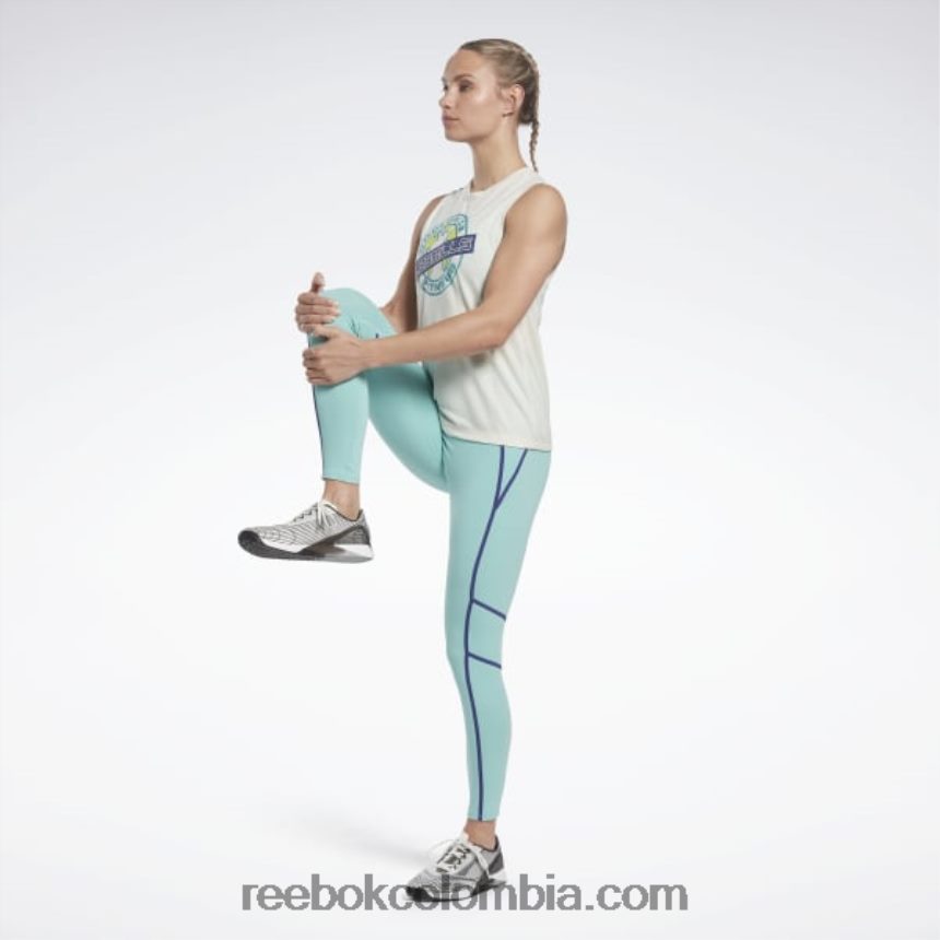 mujer blanco clásico camiseta sin mangas con gráfico de les mills Reebok D260LP565