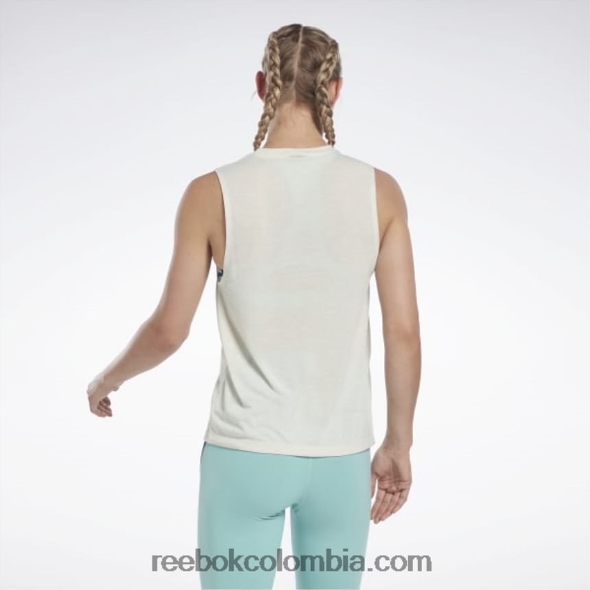 mujer blanco clásico camiseta sin mangas con gráfico de les mills Reebok D260LP565