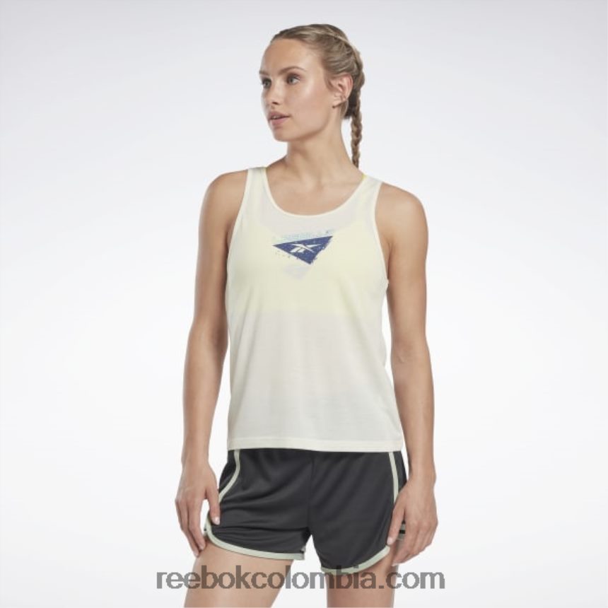 mujer blanco clásico camiseta sin mangas con gráfico supremium de les mills Reebok D260LP792