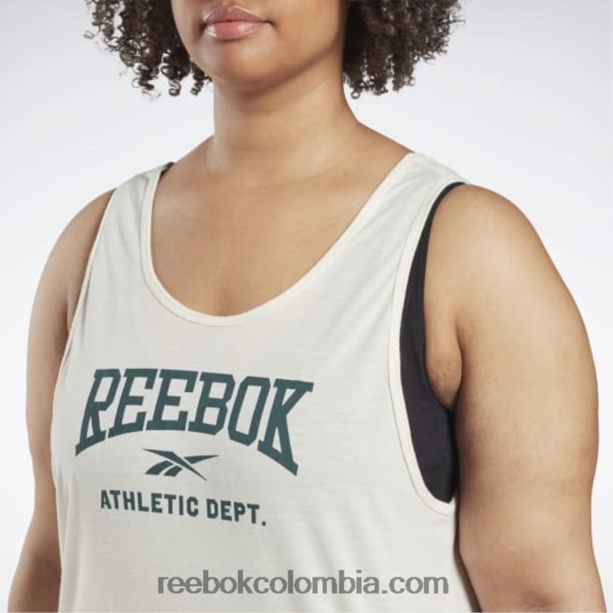 mujer blanco clásico camiseta sin mangas con gráfico supremium lista para entrenar (talla grande) Reebok D260LP908