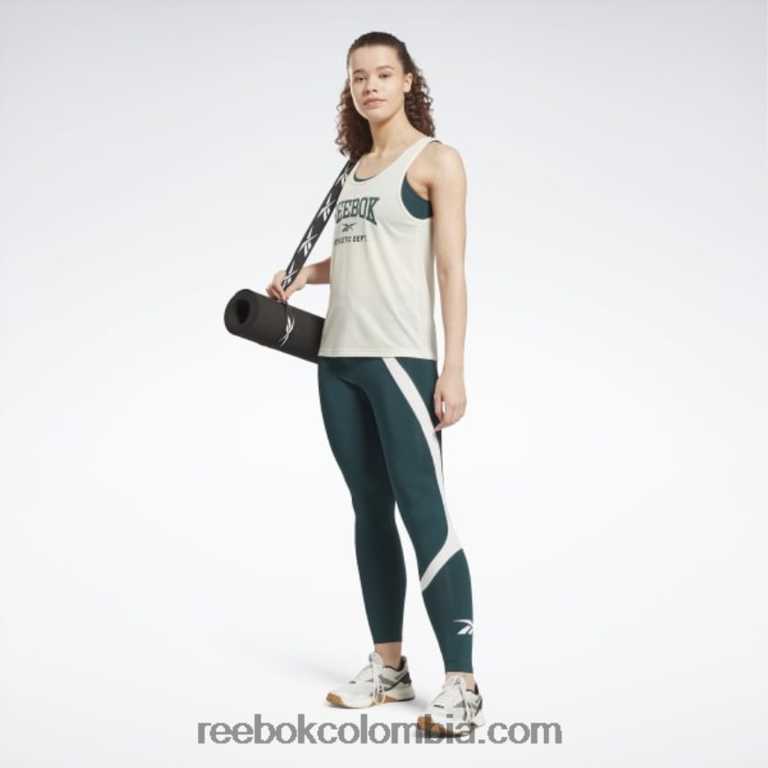 mujer blanco clásico playera sin mangas con gráfico premium listo para entrenar Reebok D260LP558