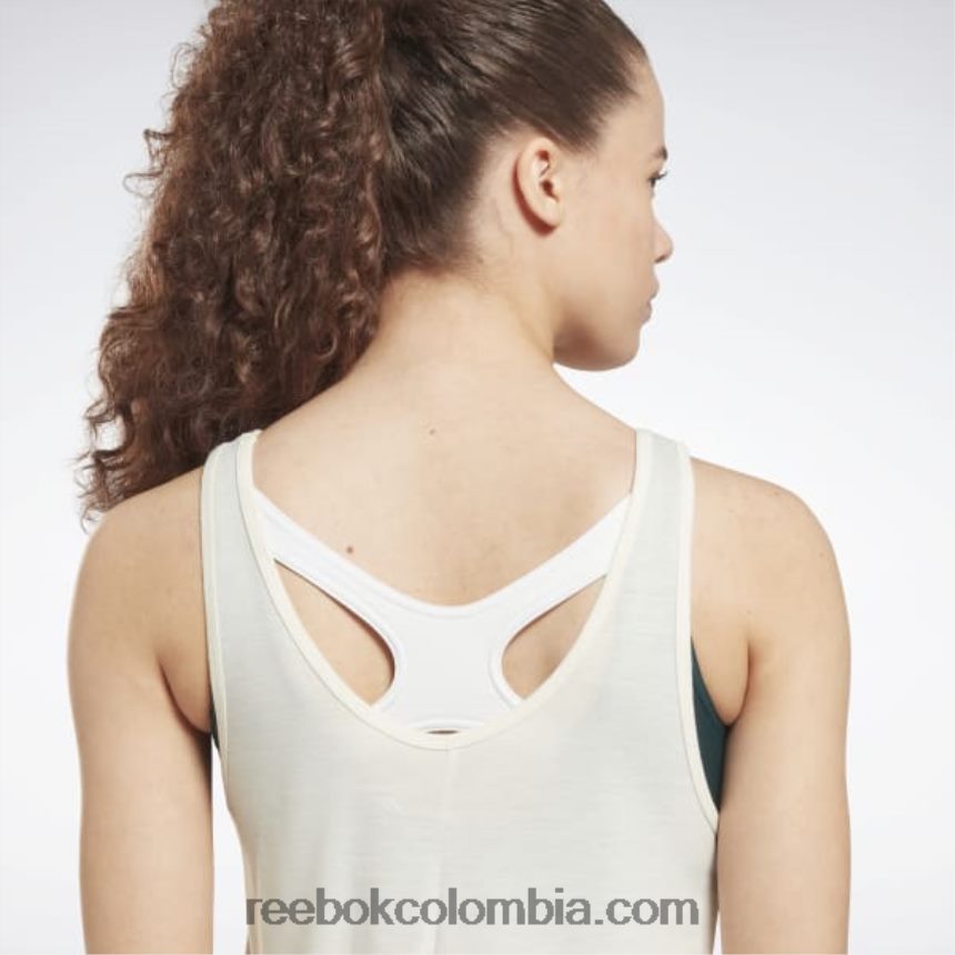 mujer blanco clásico playera sin mangas con gráfico premium listo para entrenar Reebok D260LP558