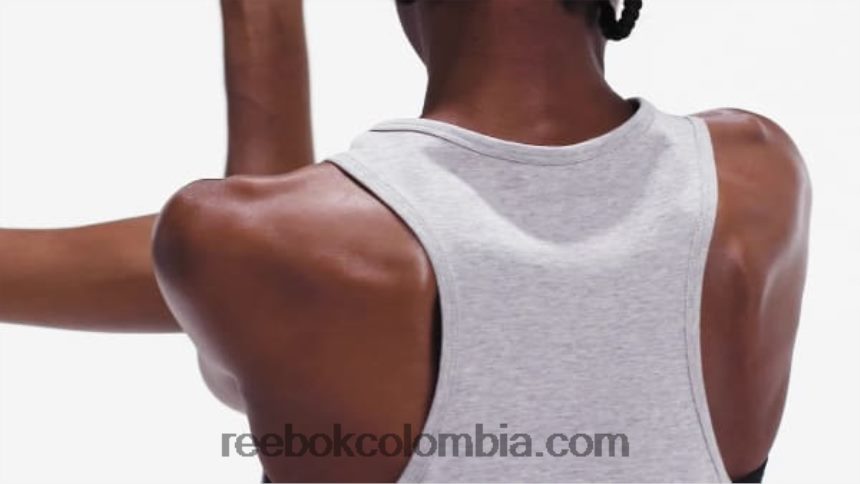 mujer brezo gris medio camiseta sin mangas de identidad Reebok D260LP817