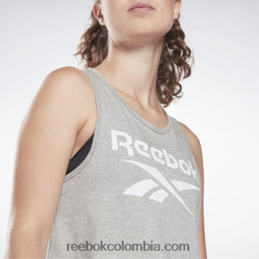 mujer brezo gris medio camiseta sin mangas de identidad Reebok D260LP817