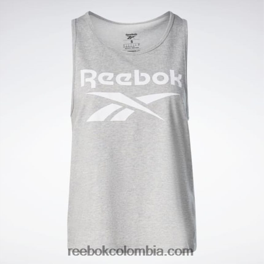 mujer brezo gris medio camiseta sin mangas de identidad Reebok D260LP817