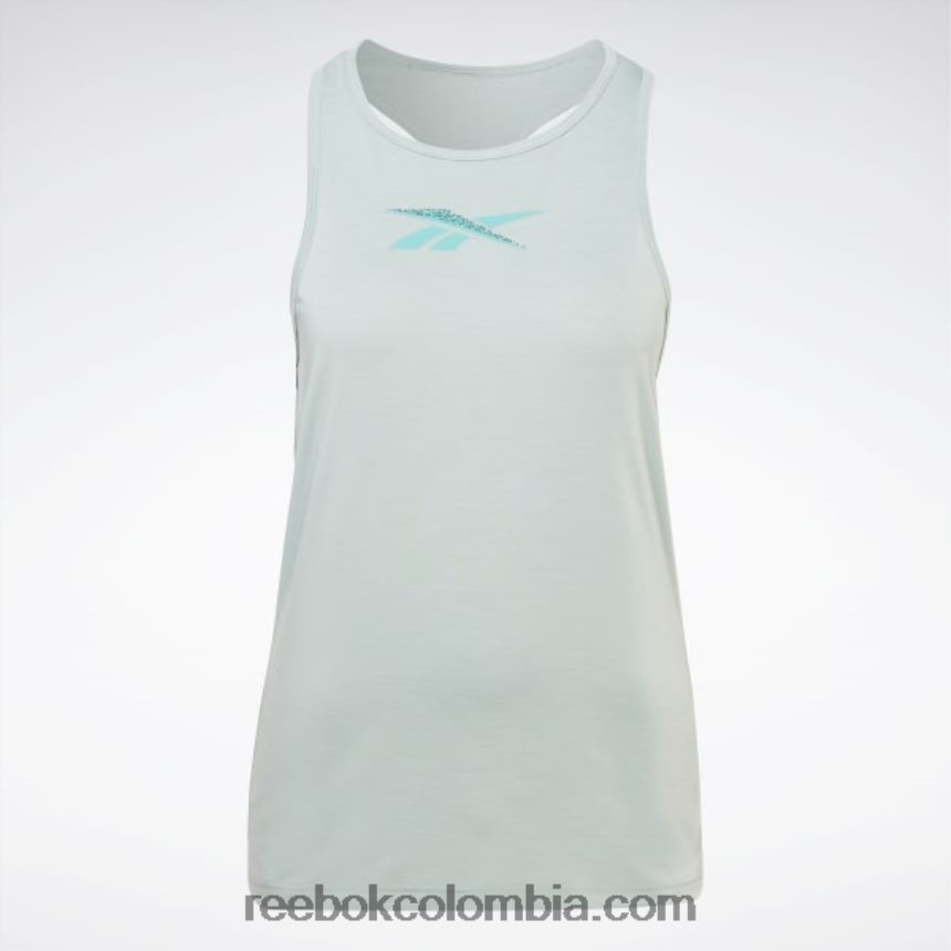 mujer gris junto al mar camiseta sin mangas con gráfico activchill Reebok D260LP779