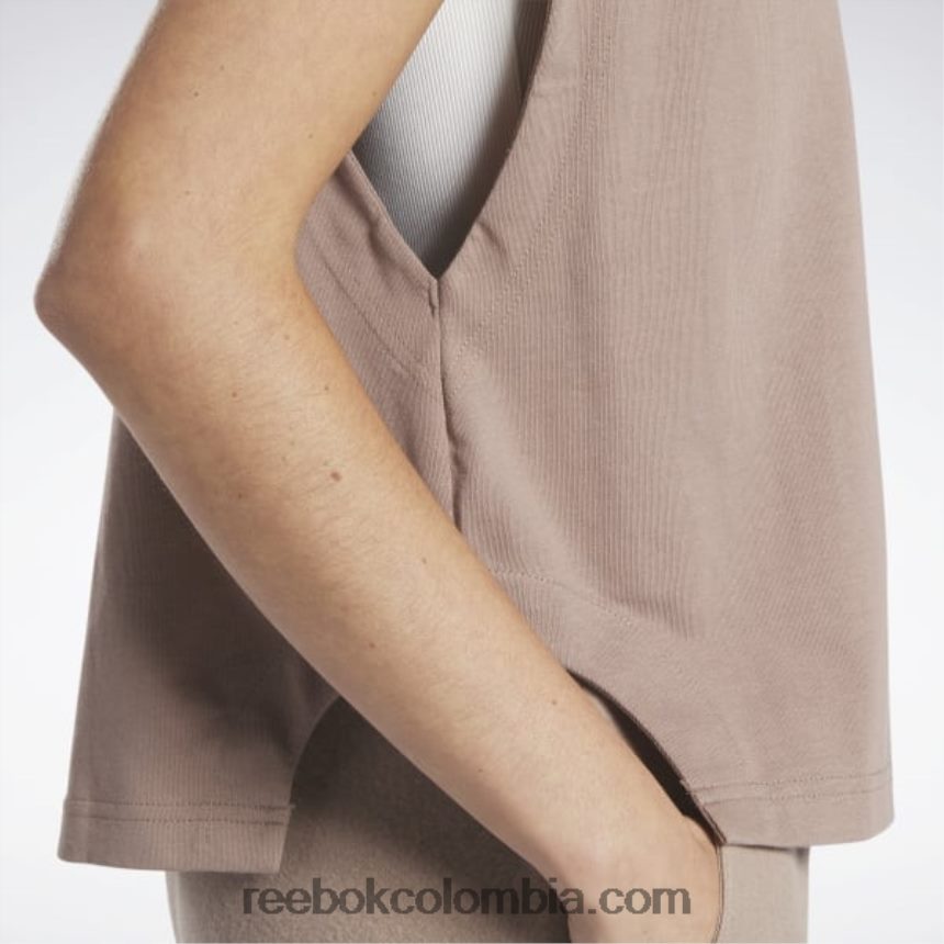 mujer gris pardo camiseta sin mangas clásica de jersey Reebok D260LP803