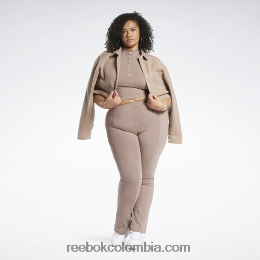 mujer gris pardo camiseta sin mangas clásica de jersey de algodón (talla grande) Reebok D260LP764