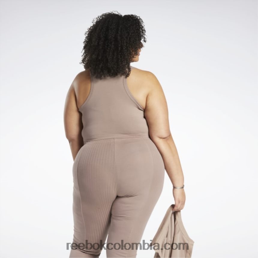 mujer gris pardo camiseta sin mangas clásica de jersey de algodón (talla grande) Reebok D260LP764