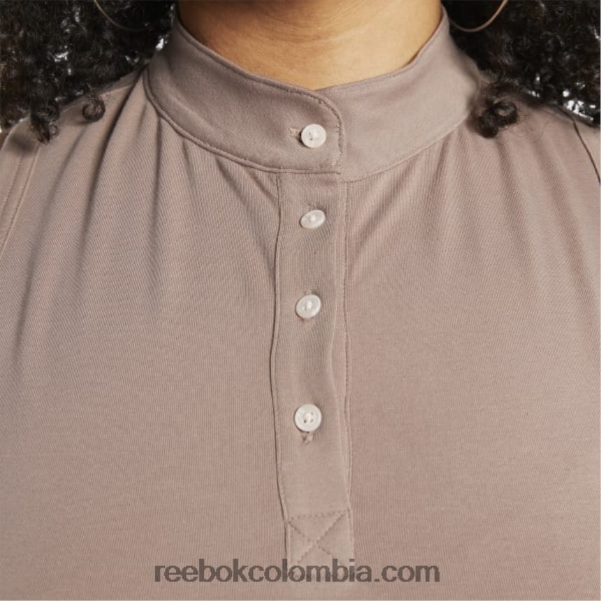 mujer gris pardo camiseta sin mangas clásica de jersey de algodón (talla grande) Reebok D260LP764