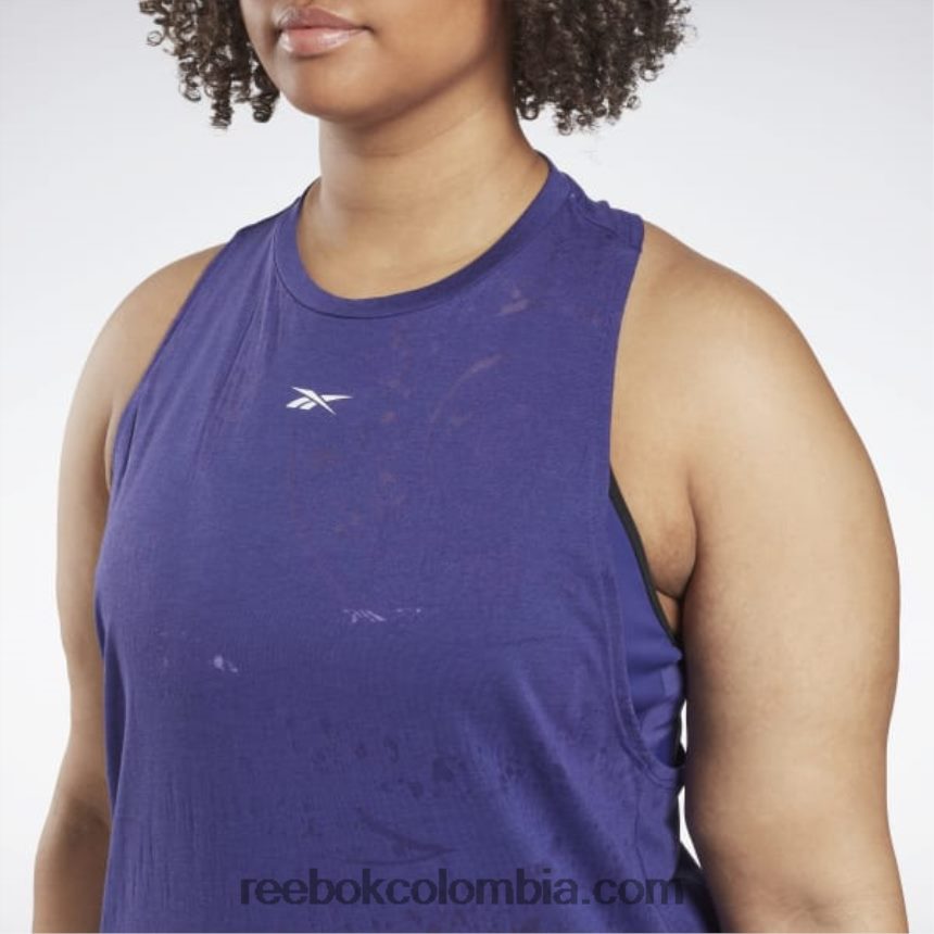 mujer morado negrita camiseta sin mangas desgastada (talla grande) Reebok D260LP757